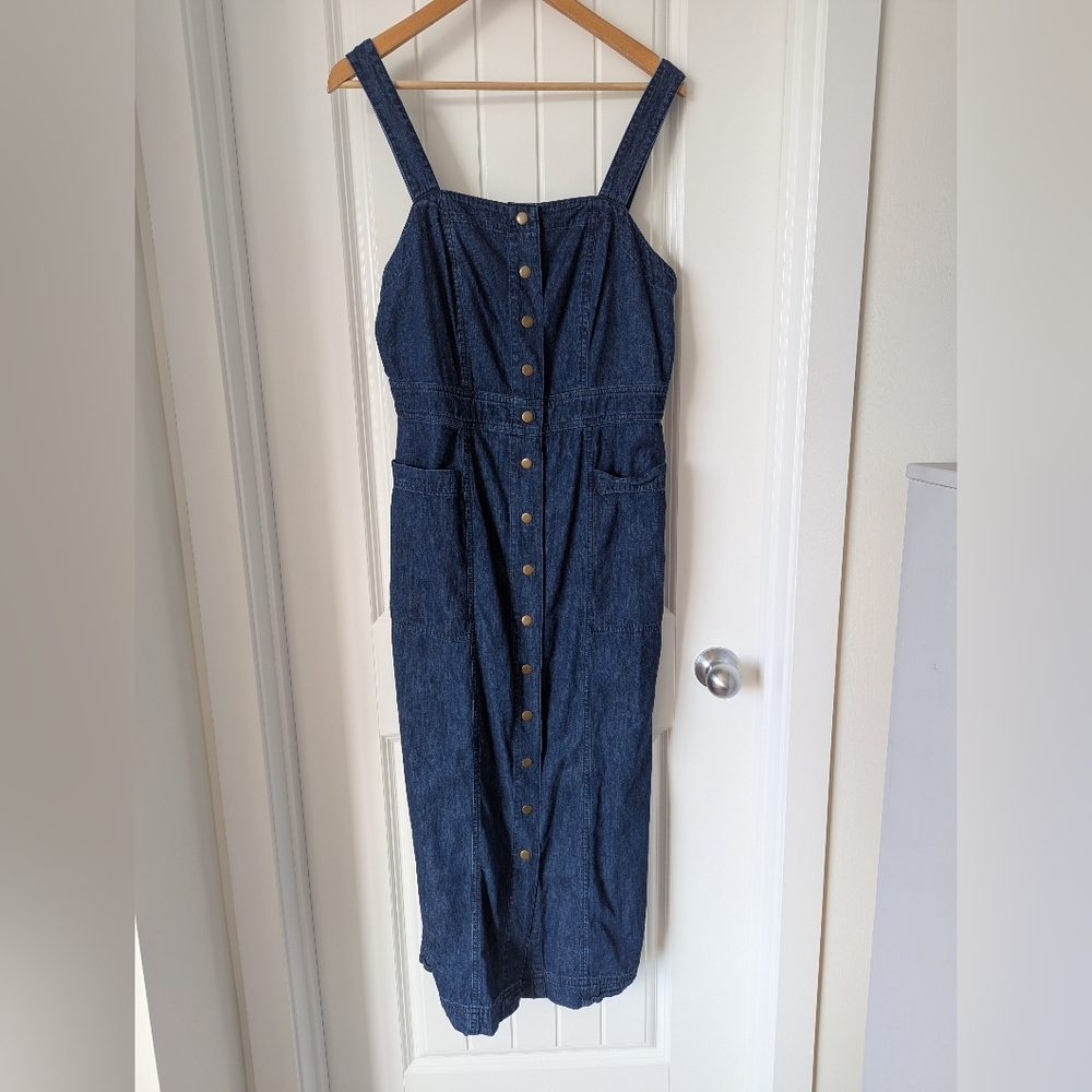 Stampede Denim Fitted Dress Maxi 100% Cotton Size 12
